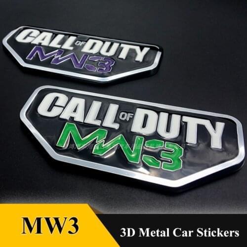 3D Metal Call Of DUTY MW3 Emblem Badge Stickers Car Styling for Jeep Wrangler Liberty Grand Cherokee PHEV Patriot Compass Dodge