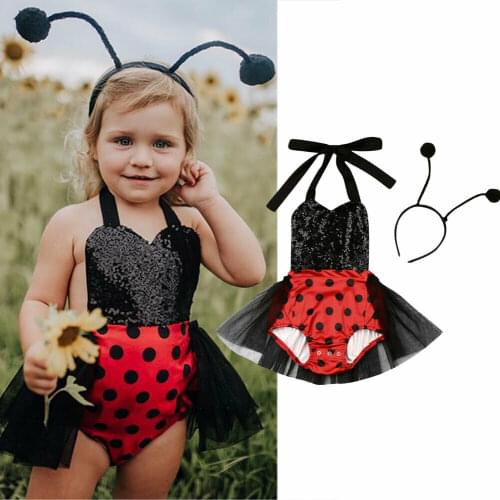 Infants Baby Girls Cute Clothes Sets Summer Princess Sleeveless Bodysuit Tutu Dress Headband Clothes