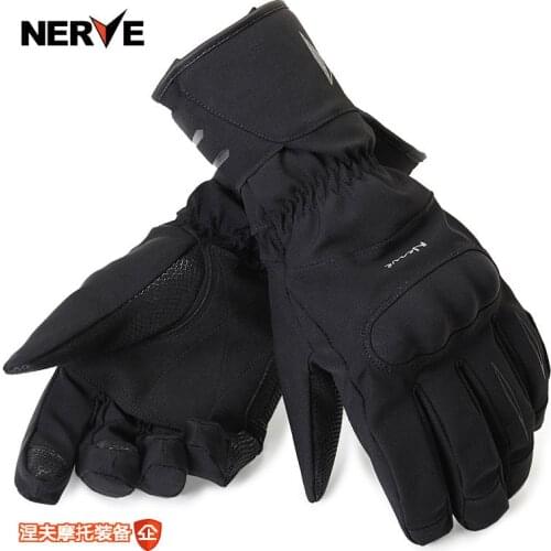NERVE Motorcycle riding gloves stretch anti - drop racing gloves long section 100% waterproof gloves winter warm windproof glove
