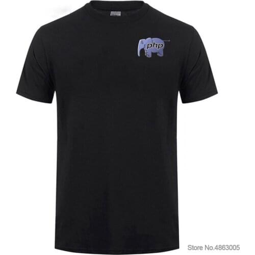 Mens Summer Solid Color Elephant PHP T-shirt Fashion Street Casual Round Neck Short Sleeve T shirt