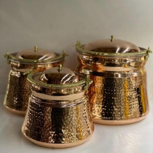 3000ml Big Vintage Halloween Pure Copper Candy Container Handmade Mid Century Jar Pure Copper Canister Vase Tabletop Centerpiece