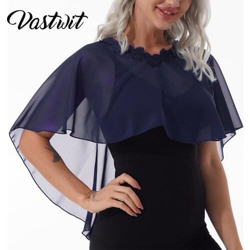 Women Ladies Wedding Capes Jacket Wrap Chiffon Shrug Bridal Bolero Shawl Wrap Cover Up