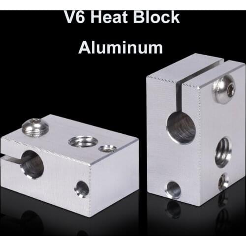 Original V6 Heated Block Aluminum For E3D V6 Hotend Heater Block V6 Nozzle Silicone Sock For titan extruder 3D Printer PartS