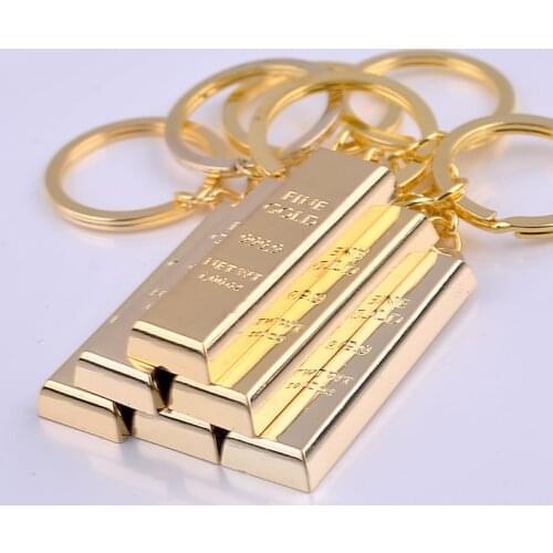 Creative Keychain Simulation Funny Gold Bar Keyring Wholesale