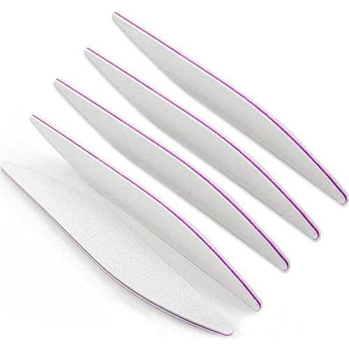 5pcs White Nail Files Willow Leaves Form Manicure Sanding Buffer Block 100/180 UV Gel Polish Nail Art Washable Sandpaper Tool