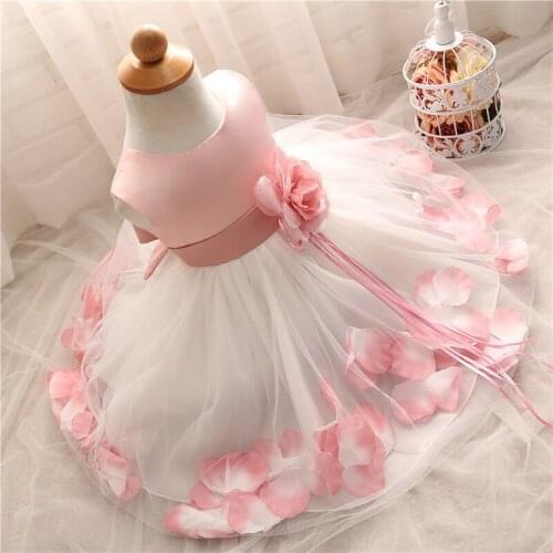 Baby Girls Flower Princess Dress 1 2 Years Old Birthday Party Christening Gown Kids Children Bridesmaid Wedding Dress 3-10 Years