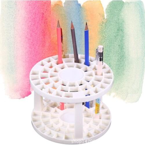Portable 49 Holes Paint Brush Pencil Stand Watercolor Paint Brush Holder Stand Painting Supplies For Students Desk Organizer New