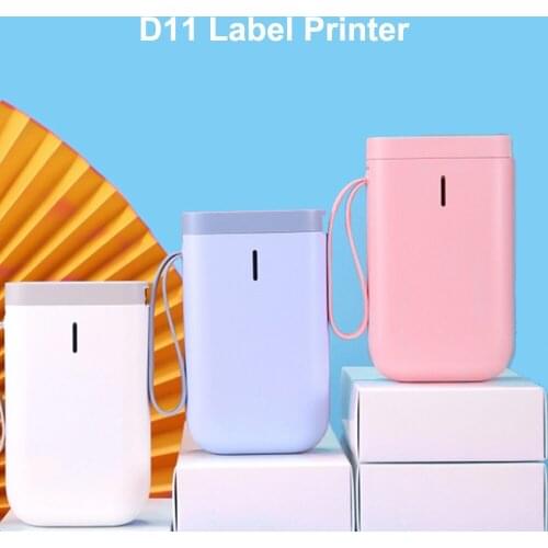 D11 Portable Handheld Thermal Label Printer with 5PCS Tapes Wireless BT Label Maker Sticker Machine for Home Labeling Barcodes
