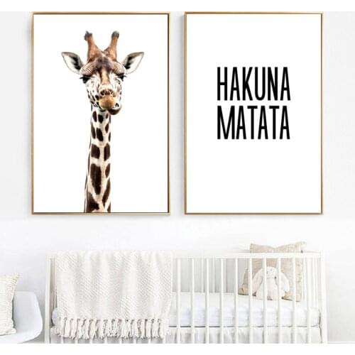 Nordic Animals Poster and Prints for Baby Nursery Kids Room Wall Art Decor Picture Bedroom Wall Art Painting