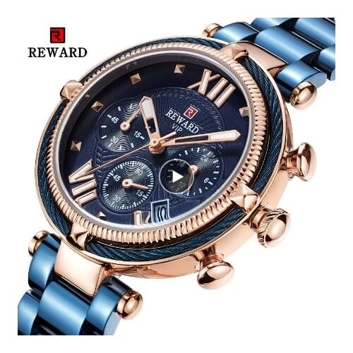 REWARD Luxury Fashion Women Watches Waterproof Casual Ladys Quartz Watch Ladies Dress Wristwatches Relogio Feminino