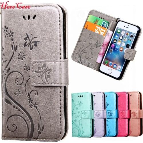 PU Leather Case For iPhone 8 7 5S iPhone 12 11 Pro Max XR XS Flip Stand Wallet with Silicone Phone Back Cover 3D Flower Pattern