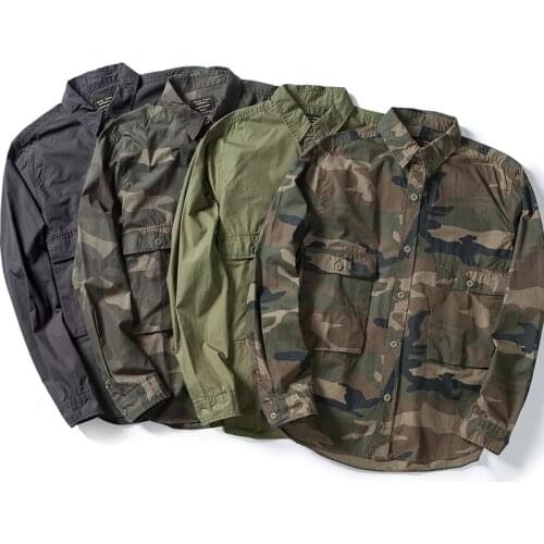 Summer Autumn Army Green Multi Pocket Quick Drying Ice Silk Work Shirt Mens Long Sleeve Thin Loose Tops Outdoor Military Coat