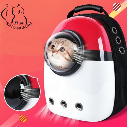 SHUANGMAO Pet Cat backpack Travel Cats Carrier Double Shoulder Bag Space Capsule for Bag Small Pet Handbag Dog carrying