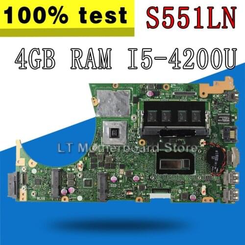 S551LN Motherboard 4GB RAM i5-4200U For Asus S551LB S551L S551LA Laptop motherboard S551LN Mainboard S551LN Motherboard test OK