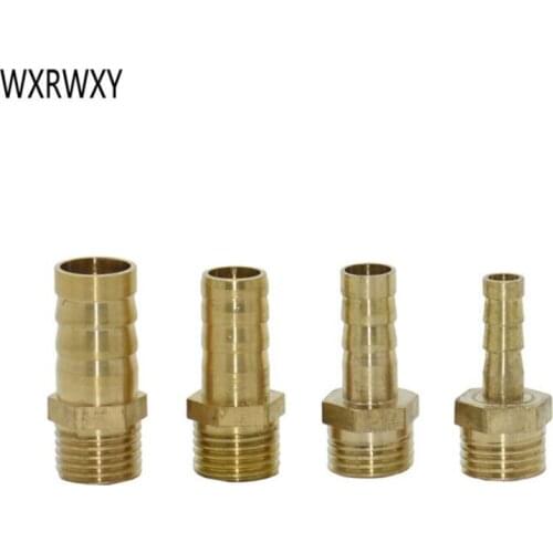 6mm 8mm 10mm 12mm Hose copper metal threaded water pipe connecto Barb Connector Male Thread 1/8" 1/4" 1/2" 3/8" 3/4" 50pcs