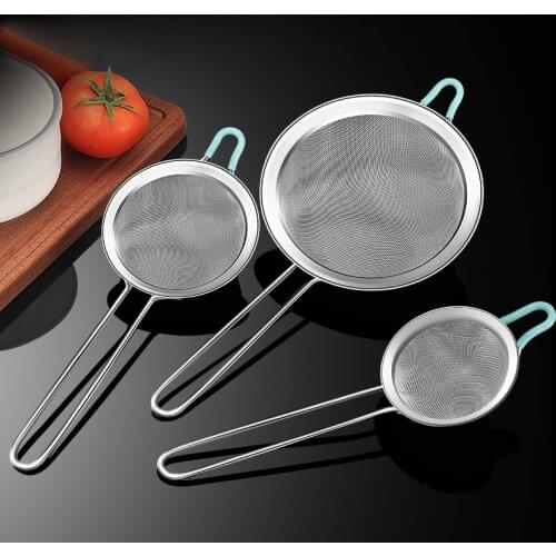 Fine Mesh Food Stainless Steel Strainers screen mesh oil strainer flour sieve Baking tools optionally