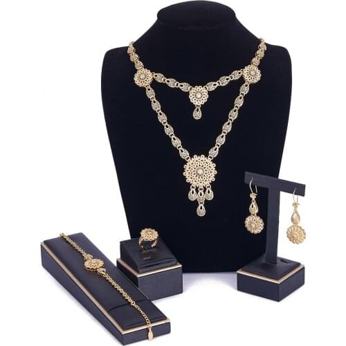 Middle East style wedding jewelry set for women Saudi Arabia jewelry set Egypt copper high quality arab jewelry set