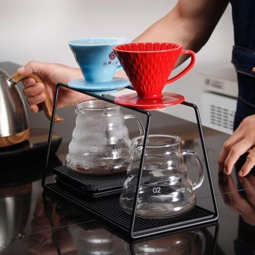 Double hole Pour-over coffee steel frame siza/Pour-over coffee steel Frame profile display/stainless steel Dripper Rack