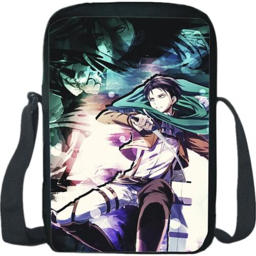 Anime Attack On Titan Messenger Bag Cartoon 3D Printing Men Simplicity Shoulder Bags Student Casual Shoulder Cross-body Backpack
