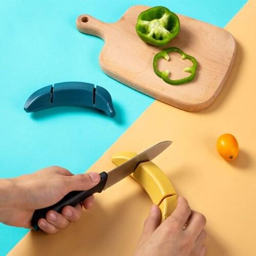 Home Kitchen Knife Sharpener Creative Banana Shape Sharpening Stone Knife Whetstone Multifunction Sharpening Stone Kitchen Tool