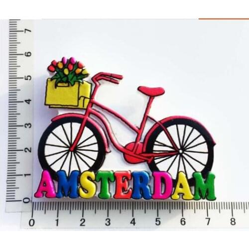 Bicycle in Amsterdam, Netherlands 3D Fridge Magnets Tourism Souvenirs