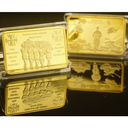 WW II German Deutsch Federal Defence Bundeswehr Soldier Gold Bullion Bar Military Challenge Commemorative Coin iron cross