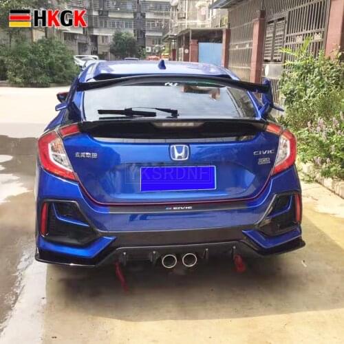 High Quality ABS Plastic Unpainted Color Type-R Style Tail Wing Rear Trunk Spoiler For Honda Civic Hatchback 2017 2018 2019 2020