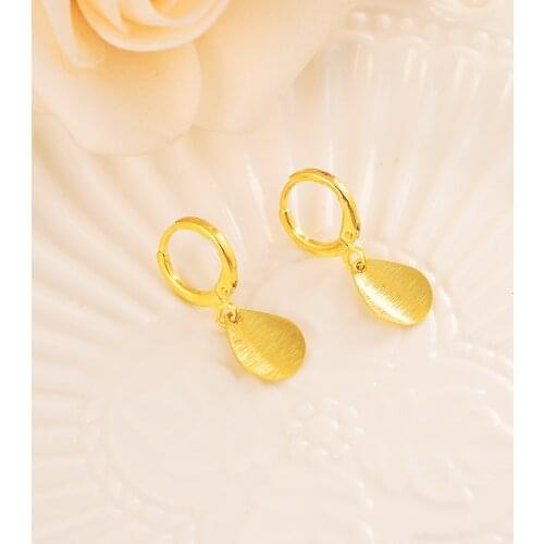 Gold Waterdrop Earrings Women/Girl Love Trendy Jewelry for African/Arab/Middle Eastern best gift wedding bridal earrings