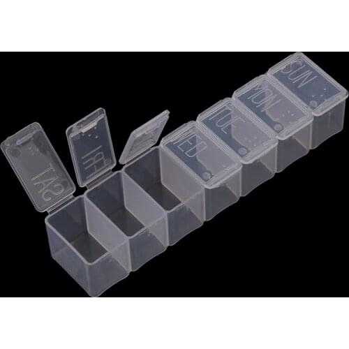 1PCS 7 Days Weekly Pill Case 7 Solt Pill Case Storage Dispenser Medicine Storage Tablet Splitters Pill Box