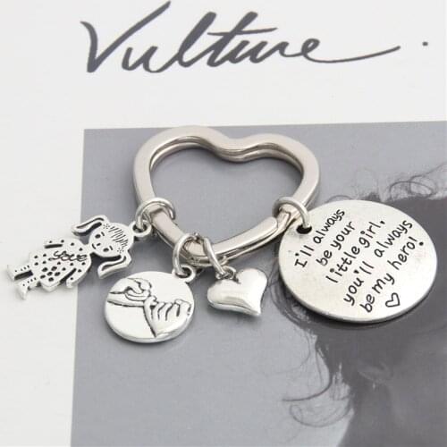 1Pc Daughters Girls Mothers Fathers Keyring Children Kids Inspired Love For Father Day Gift Keychain Jewelry Accessories E2200