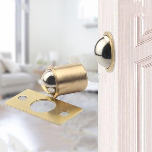 1Pcs Copper Magnetic Door Stopper Cabinet Drawer Closet Bathroom bedroom Gate Spring Ball Catch Furniture Hardware Fitting
