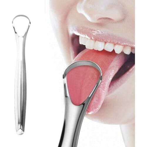 1PC Useful Tongue Scraper Stainless Steel Oral Tongue Cleaner Medical Mouth Brush Reusable Fresh Breath Maker
