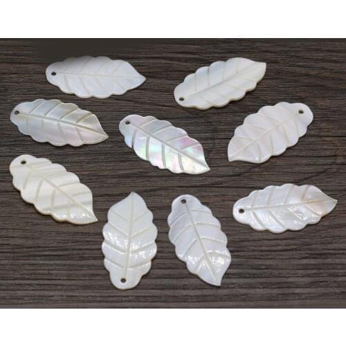 10Pcs Natural Freshwater Shell Pendant Leaf-Shaped Loose Beads For Jewelry Making DIY Necklace Earrings Accessory