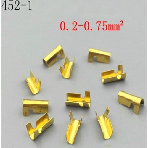 100pcs/lot DJ452-1 Pressure wire buckle terminal u-shaped copper and line deduction 4.8mm pressure line 0.2-0.75 square feet