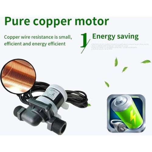 12V/24V Silent 4-Point Horizontal/Vertical Threaded Port Brushless DC Water Pump Floor Heating Water Heater Booster Water Pump