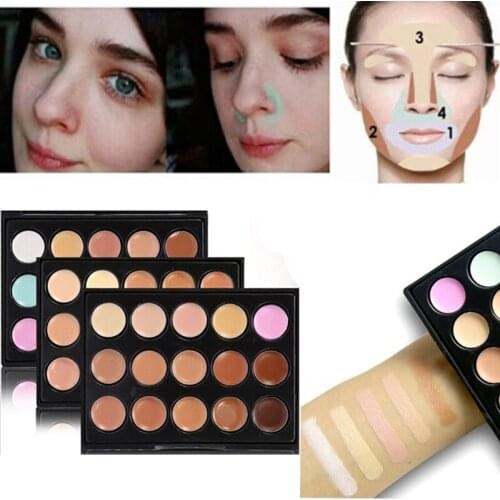 15 Colors Face Concealer Camouflage Contour Palette Makeup Waterproof Face Cream Kit Cream Contour Full Coverage Cosmetic TSLM1