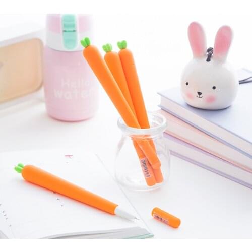 2 Pcs 0.5mm Novelty Fresh Carrot Gel Pen Promotional Gift Stationery School Office Supply Birthday Gift