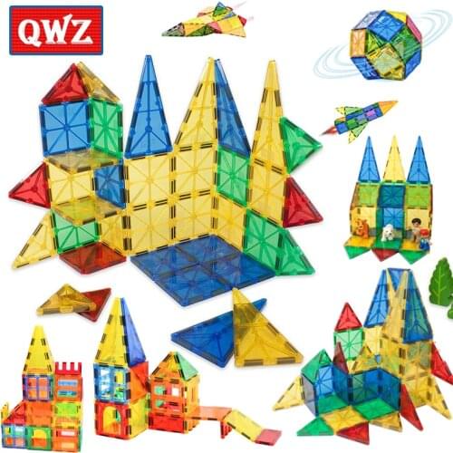 32-130pcs Magnetic Tiles Toys For Children Infant Hands-on Toys Magnetic construction set Attraction Magnetic construction set