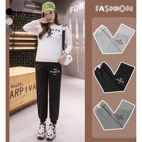 3602# Maternity Pants Spring Autumn Casual Pants Sport Style Belly Support Pants Elastic Waist Maternity Trousers
