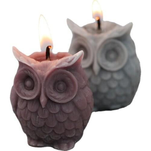 3D Owl Candle Mold Cake Decorating Chocolate Fudge Soap Mold DIY Handmade Plaster Resin Mold Silicone Candle Mold