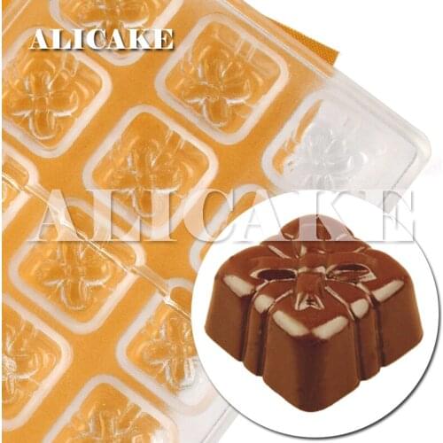 3D Polycarbonate Chocolate Mold Filled Chocolate Candy Form Mould Gift Box Shape Baking Pastry Bakery Molds Tools