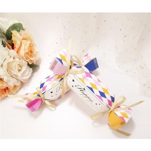 50pcs Wedding Favor Packaging Cookie Box and Bags Sweet Gift Candy Dragee Gift Boxes Baby Shower Birthday Favors Event Party