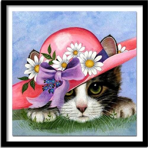 5d diy Diamond painting Cross Stitch kit FULL drill 3d Diamond Embroidery diamond pattern cat cartoon picture home decor