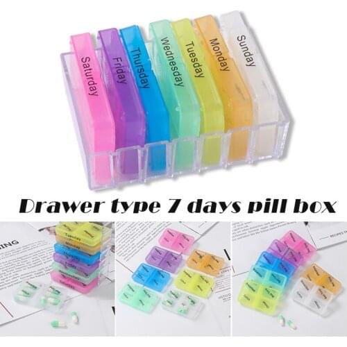 7 Days Pill Case Tablet Sorter Medicine Weekly Storage Box Container Organizer A7