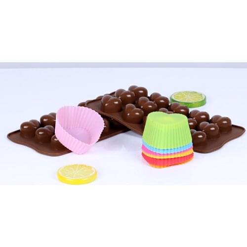 7Pcs Silicone Heart Shape Cake Chocolate Cupcake Bake Decorative Mold DIY Mould