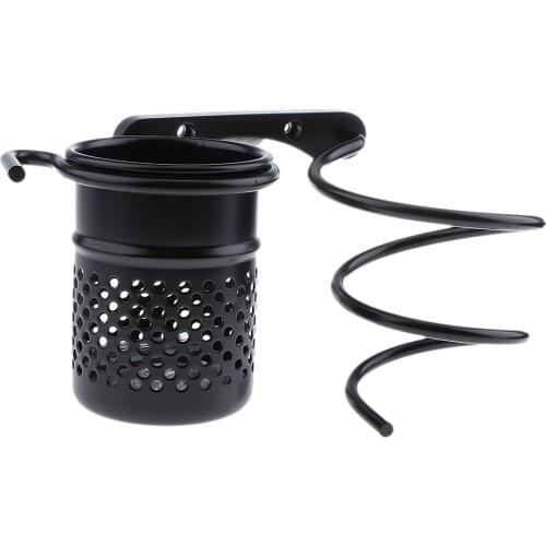 Bla Aluminum Hair Dryer Ra Bathroom Holder Wall Mounted Hanger with Cup