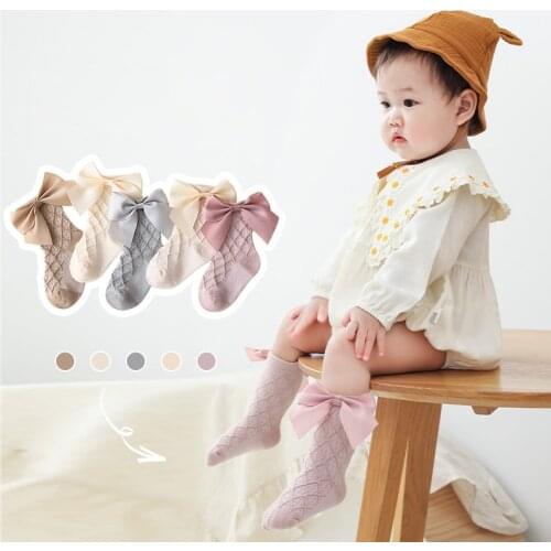 Wecute Baby Kids Socks for 0-5years Child New Spring and Autumn Bow Socks Soft Cotton Comfortable And Breathable Baby Girl Socks