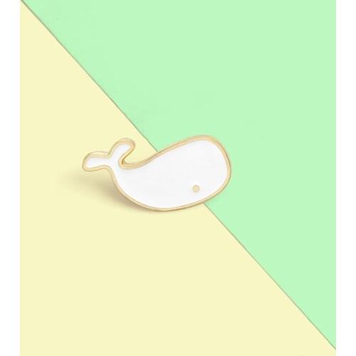 Little Whale Enamel Pins Custom Mini Badge for Denim Jeans Lapel Pins Cartoon Simple White Jewelry Gifts Brooches for Kids