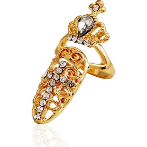European Fashion Resizable Alloy Cross Crown Finger Rings