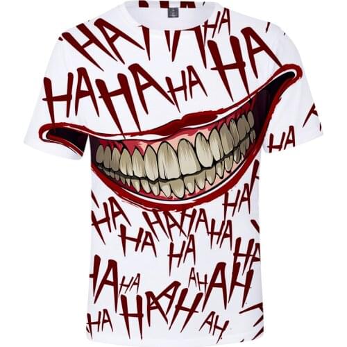 HAHA Joker T Shirt Funny Smile Print Tops 3D T Shirts Mens Summer T-shirt 2020 New Harajuku Hipster Tshirt Top Brand Clothe
